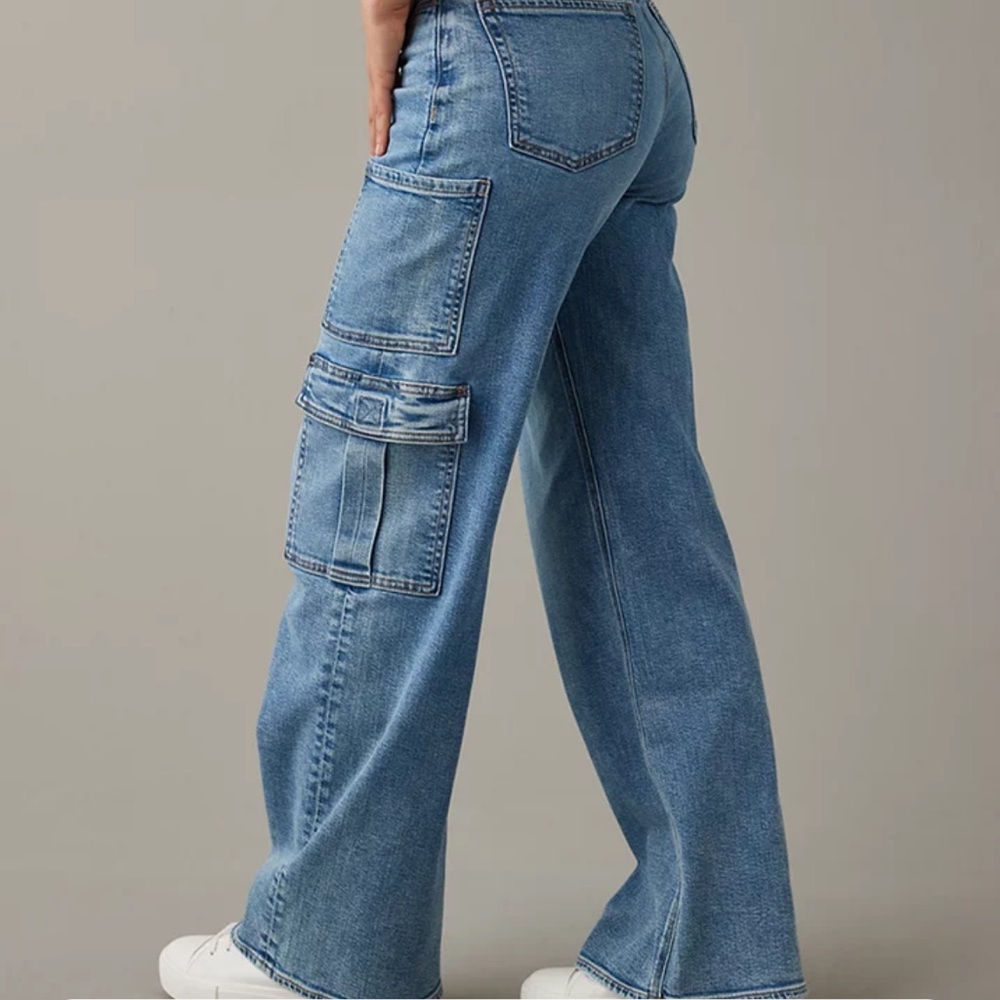 AE wide leg cargo jean